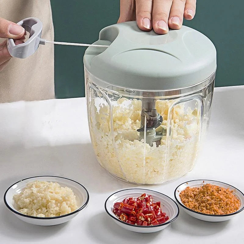 Manual Food Chopper 500/900 ml – Garlic, Onion & Meat Mincer