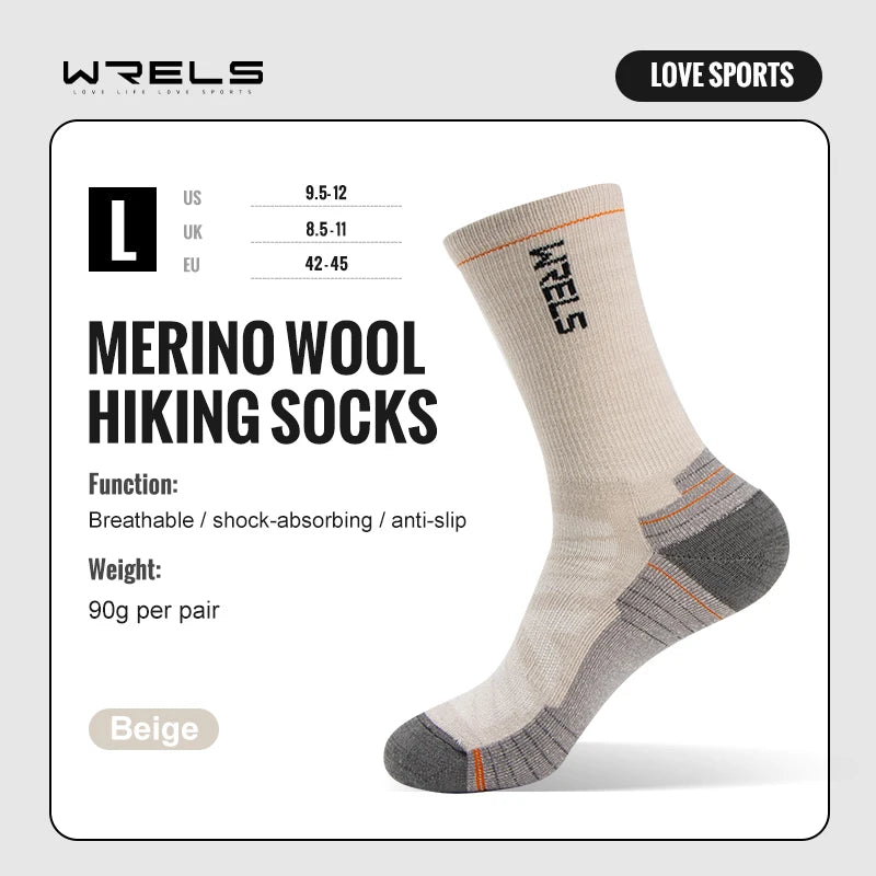 Merino Wool Hiking & Running Socks – Breathable Cushioned