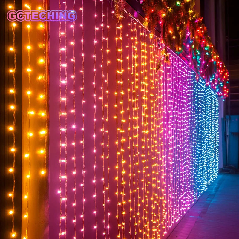 USB LED Curtain Fairy Lights with Remote – 8 Modes Christmas Decor