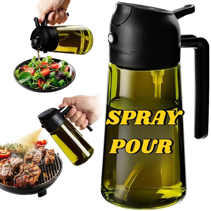 Olive Oil Sprayer Bottle – Dark Glass-Look Dispenser for Air Fryer