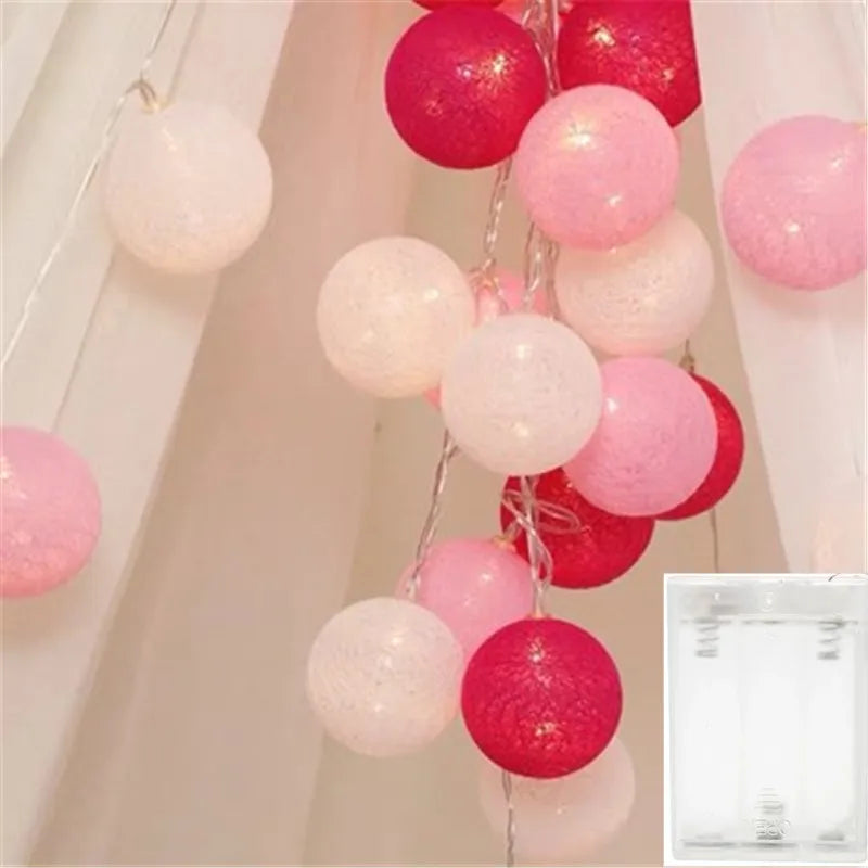 Cotton Ball LED String Lights – Cozy Room Decor