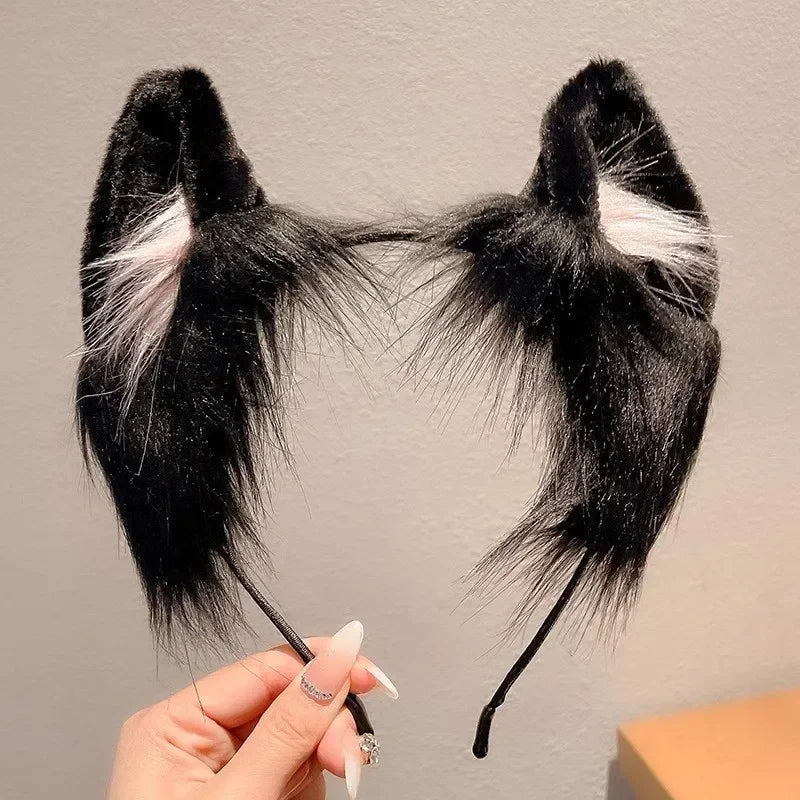 Plush Cat Ear Christmas Headband for Kids