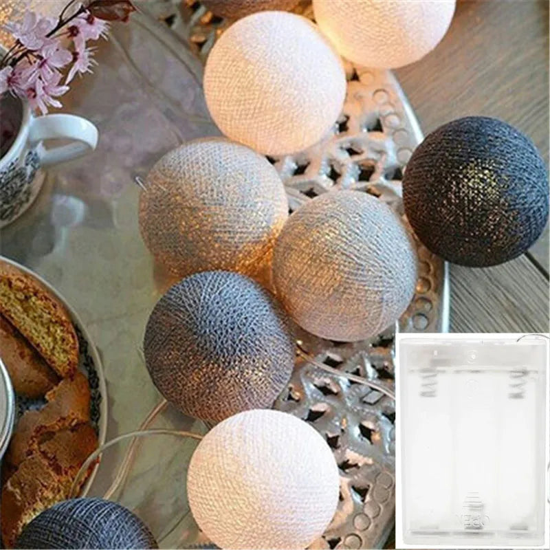 Cotton Ball LED String Lights – Cozy Room Decor
