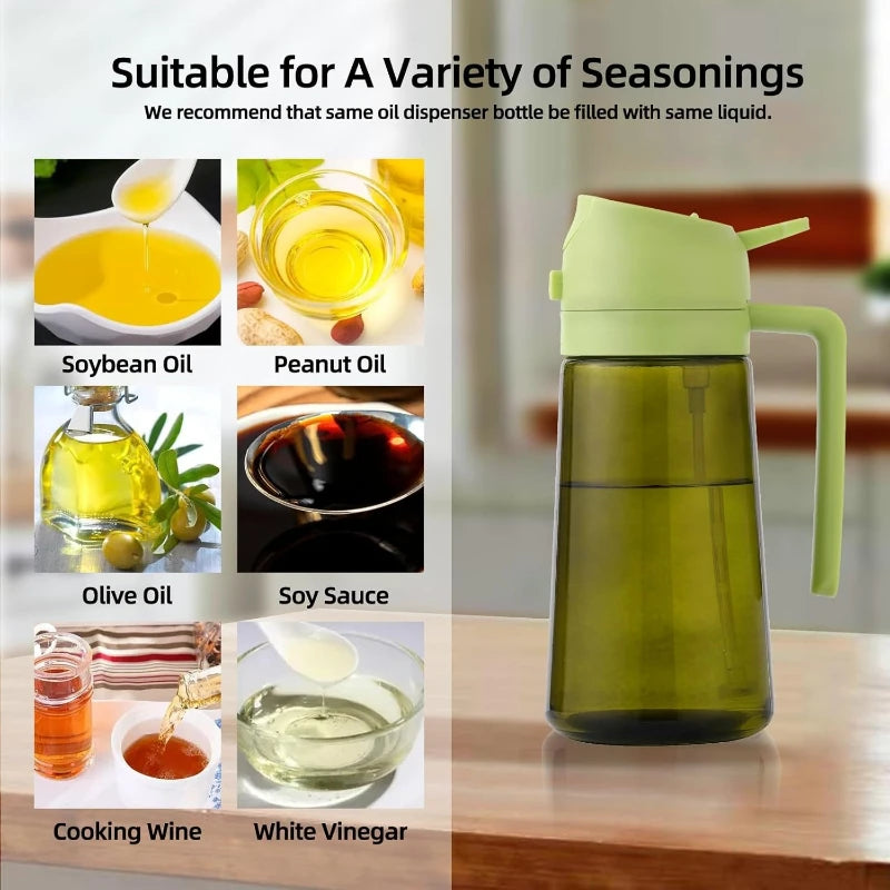 Olive Oil Sprayer Bottle – Dark Glass-Look Dispenser for Air Fryer