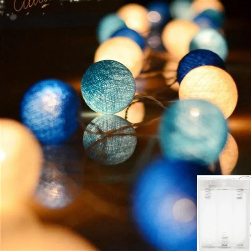 Cotton Ball LED String Lights – Cozy Room Decor
