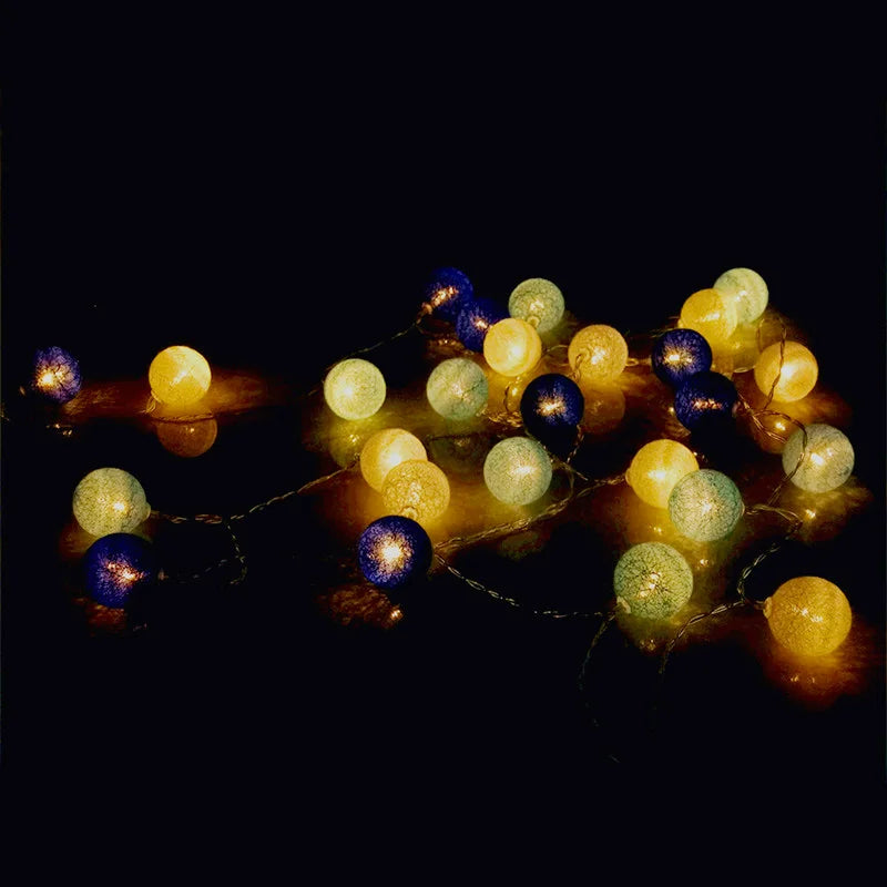 Cotton Ball LED String Lights – Cozy Room Decor