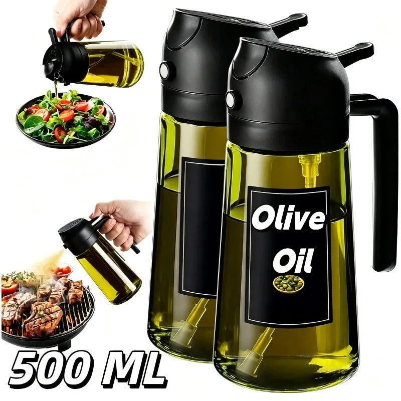 Olive Oil Sprayer Bottle – Dark Glass-Look Dispenser for Air Fryer