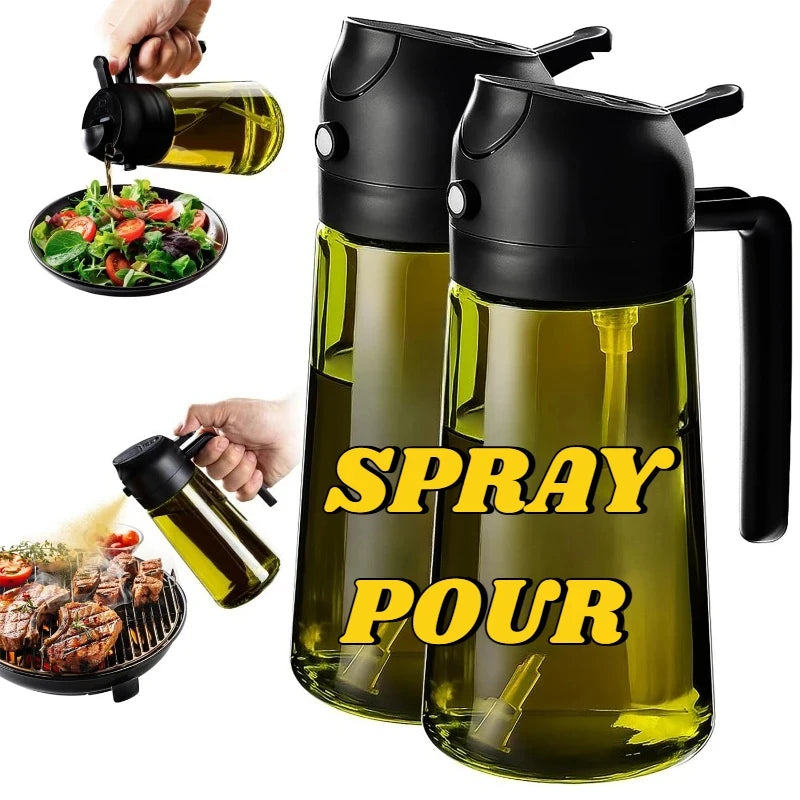 Olive Oil Sprayer Bottle – Dark Glass-Look Dispenser for Air Fryer