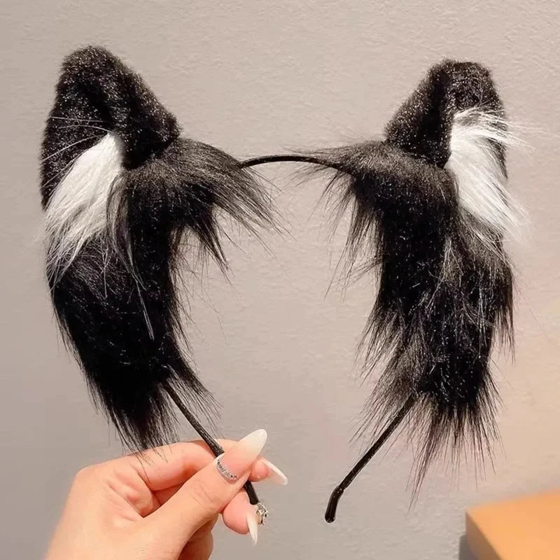 Plush Cat Ear Christmas Headband for Kids