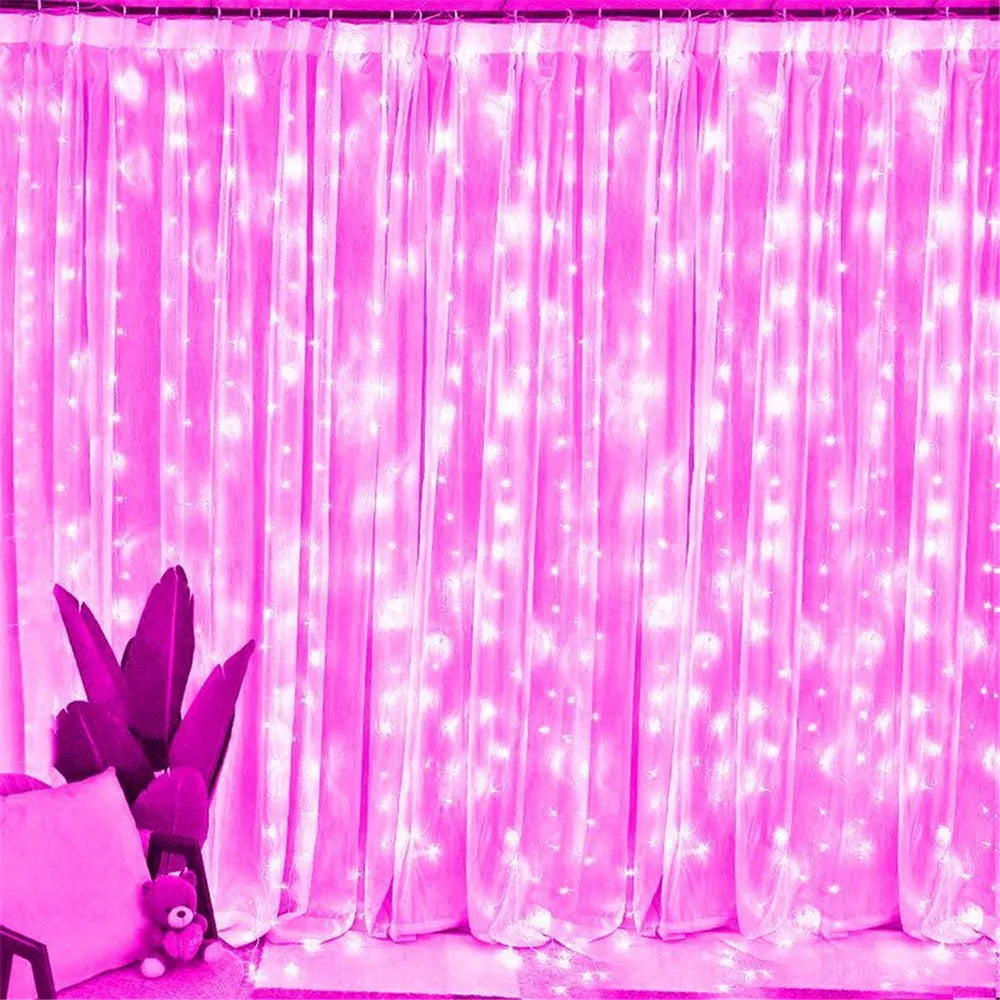 USB LED Curtain Fairy Lights with Remote – 8 Modes Christmas Decor