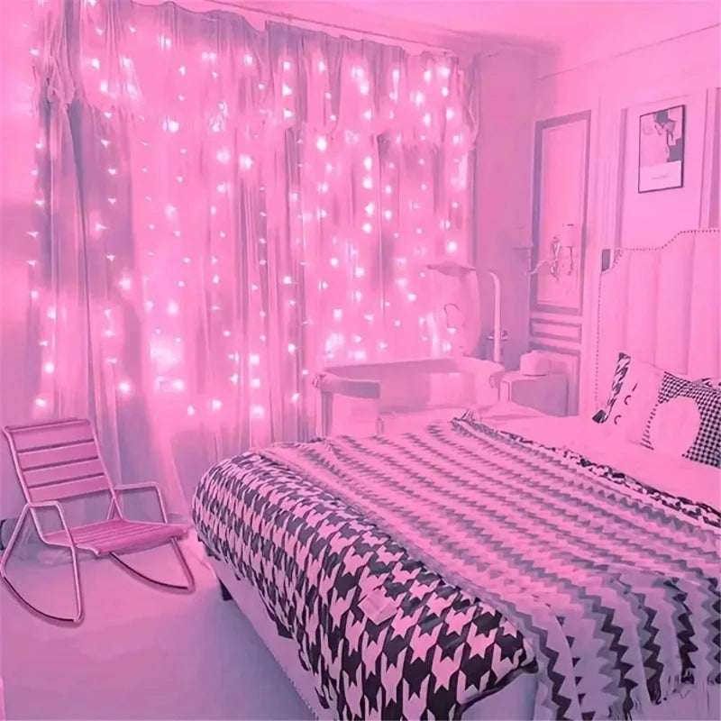 USB LED Curtain Fairy Lights with Remote – 8 Modes Christmas Decor