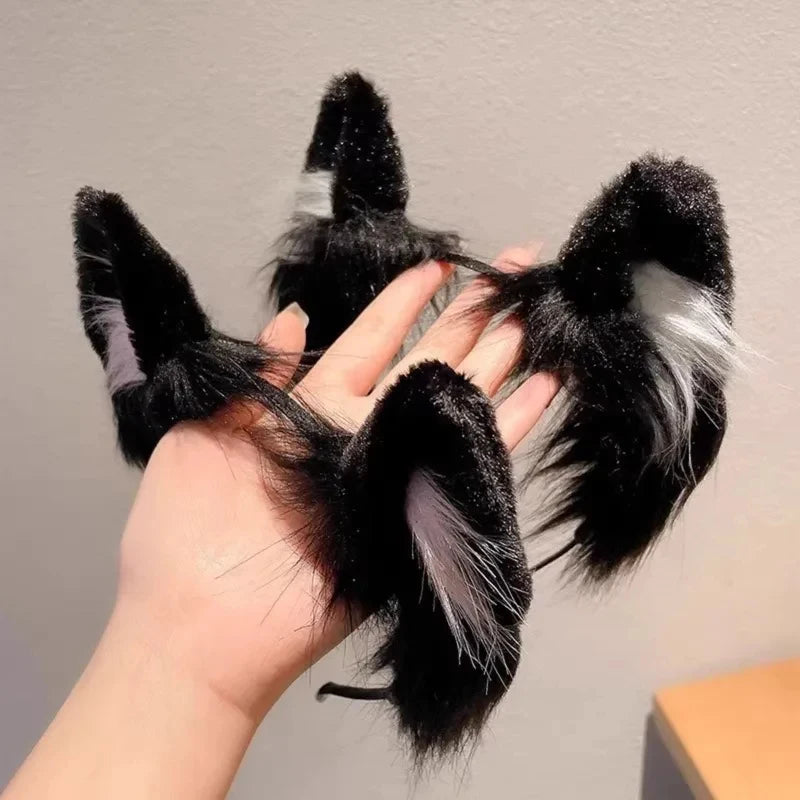 Plush Cat Ear Christmas Headband for Kids