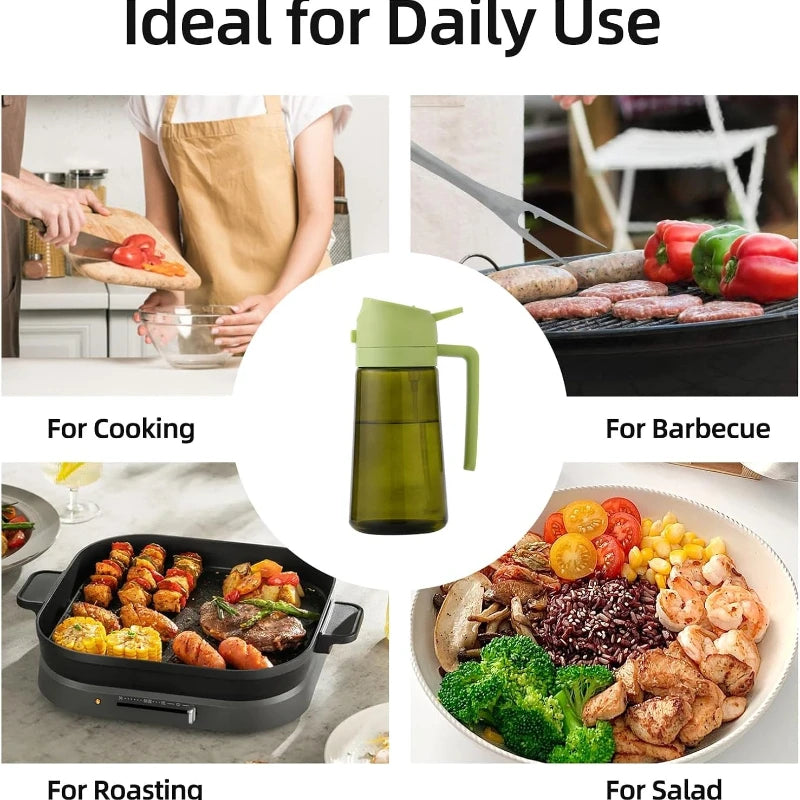 Olive Oil Sprayer Bottle – Dark Glass-Look Dispenser for Air Fryer