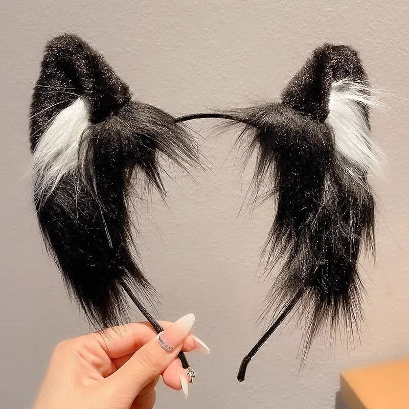 Plush Cat Ear Christmas Headband for Kids